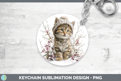 GorgeousWild Cats Winter Knit Hat Keychain design.