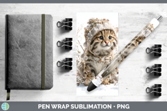 GorgeousWild Cats Winter Knit Hat Pen Wrap design.