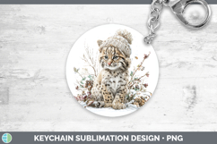GorgeousWild Cats Winter Knit Hat Keychain design.