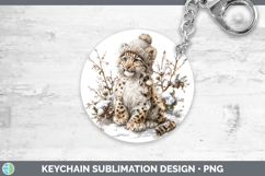 GorgeousWild Cats Winter Knit Hat Keychain design.