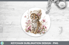 GorgeousWild Cats Winter Knit Hat Keychain design.