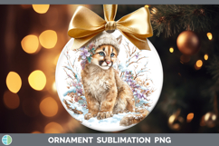 GorgeousWild Cats Winter Knit Hat Ornament design.