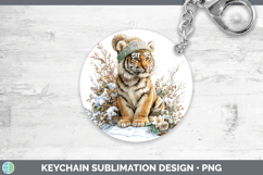 GorgeousWild Cats Winter Knit Hat Keychain design.