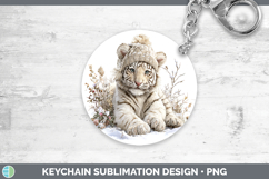 GorgeousWild Cats Winter Knit Hat Keychain design.