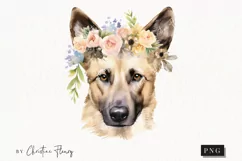 Wild Dog With Flower Crown PNG | Spring PNG Product Image 1