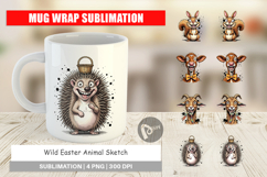 Wild Easter Animal Sketch Mug Wrap Product Image 1