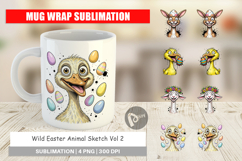 Wild Easter Animal Sketch Mug Wrap Product Image 1