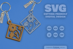 Wild Floral Keychain SVG Product Image 1