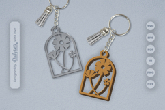 Wild Floral Keychain SVG Product Image 1