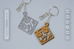 Wild Floral Keychain SVG Product Image 1