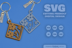 Wild Floral Keychain SVG Product Image 2