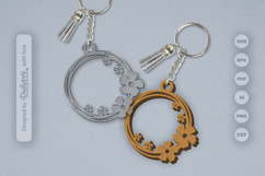 Wild Floral Keychain SVG Product Image 1