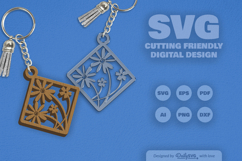 Wild Floral Keychain SVG Product Image 2