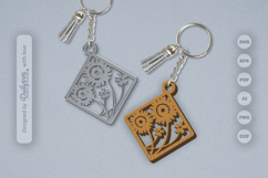 Wild Floral Keychain SVG Product Image 1