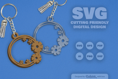 Wild Floral Keychain SVG Product Image 2