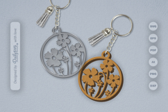 Wild Floral Round Keychain SVG Product Image 1