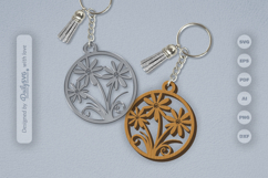 Wild Floral Round Keychain SVG Product Image 2