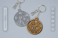 Wild Floral Round Keychain SVG Product Image 2