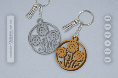 Wild Floral Round Keychain SVG Product Image 2