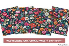 Spring Flowers Junk Journal Pages | Floral Backgrounds JPG Product Image 1