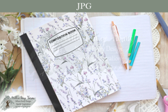 Watercolor Wildflowers Notebook Composition Cover Printable Product Image 3
