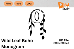 Wild Leaf Boho Monogram Product Image 1