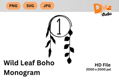Wild Leaf Boho Monogram Product Image 1
