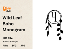 Wild Leaf Boho Monogram Product Image 1