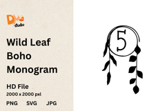 Wild Leaf Boho Monogram Product Image 1