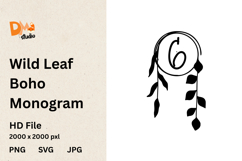 Wild Leaf Boho Monogram Product Image 1