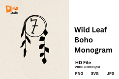 Wild Leaf Boho Monogram Product Image 1