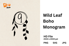 Wild Leaf Boho Monogram Product Image 1