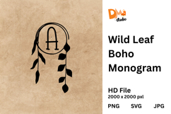 Wild Leaf Boho Monogram Product Image 1