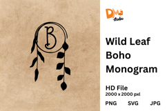 Wild Leaf Boho Monogram Product Image 1