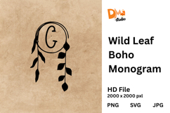 Wild Leaf Boho Monogram Product Image 1