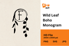 Wild Leaf Boho Monogram Product Image 1