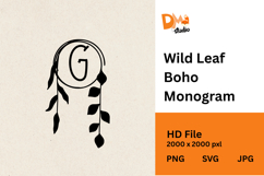 Wild Leaf Boho Monogram Product Image 1