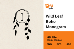 Wild Leaf Boho Monogram Product Image 1