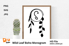 Wild Leaf Boho Monogram Product Image 1