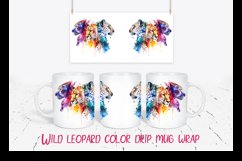Wild Leopard Color Drip Mug Wrap - 15, 12, 11 oz - Digital Product Image 2