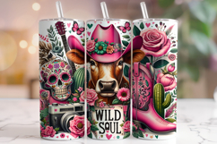 Wild Soul, Cowgirl Tumbler Wrap Sublimation, Western Tumbler Product Image 1