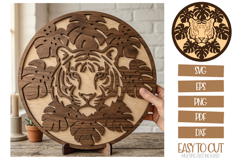Laser Cut Wild Tiger Nursery Room Decoration SVG Template Product Image 1