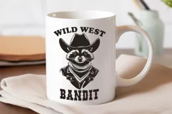 Wild West Bandit Raccoon SVG, Cowboy Raccoon Country Clipart Product Image 3