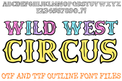 Wild West Circus Font Carnival Lettering Cartoon Western ABC OTF by Squeeb Creative