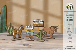 Wild West Town Laser Cut. Home decor SVG Product Image 6