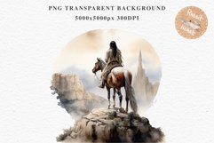 Wild West Native American Cowboy Western Cowboy Vintage PNG Clipart Decor Art Image Watercolor Transparent Print illustration sublimation creepy printable  watercolor Western Native American Cowboy, Wild West Texas clipart, vintage ranches decoration art