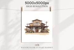 Wild West Rancho House Western Cowboy Saloon  Vintage Clipart Decor Art Image Watercolor Transparent Print illustration sublimation creepy printable digital  watercolor Western Rancho House, Wild West Texas cowboy clipart, vintage ranches decoration art
