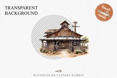 Wild West Rancho House Western Cowboy Saloon  Vintage Clipart Decor Art Image Watercolor Transparent Print illustration sublimation creepy printable digital  watercolor Western Rancho House, Wild West Texas cowboy clipart, vintage ranches decoration art