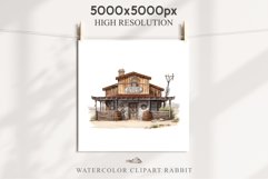 Wild West Rancho House Western Cowboy Saloon  Vintage Clipart Decor Art Image Watercolor Transparent Print illustration sublimation creepy printable digital  watercolor Western Rancho House, Wild West Texas cowboy clipart, vintage ranches decoration art
