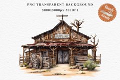 Wild West Rancho House Western Cowboy Saloon  Vintage Clipart Decor Art Image Watercolor Transparent Print illustration sublimation creepy printable digital  watercolor Western Rancho House, Wild West Texas cowboy clipart, vintage ranches decoration art